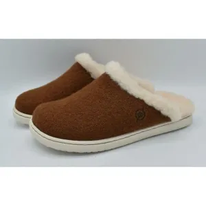 Born Womens Size 7 Zoe Brown Wool Slip On Slippers Shoes
