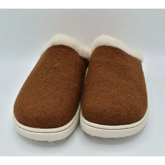 Born Womens Size 7 Zoe Brown Wool Slip On Slippers Shoes
