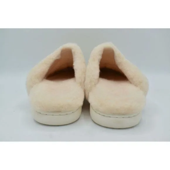 Born Womens Size 7 Zoe White White Wool Combo Open Back Clogs Slippers Shoes