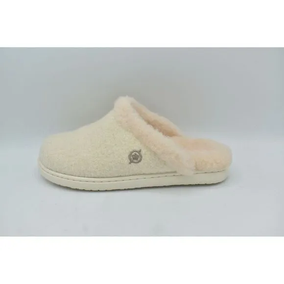 Born Womens Size 7 Zoe White White Wool Combo Open Back Clogs Slippers Shoes