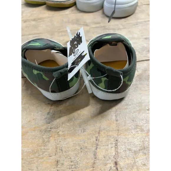 Boys Infant Shoes Size 3 Lot of (5) Sneakers Nike Slippers Shark Camo GUC New