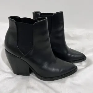 BP Lex Black Leather Pointed Ankle Boots Size 7.5 Minimalist Preppy Bootie City