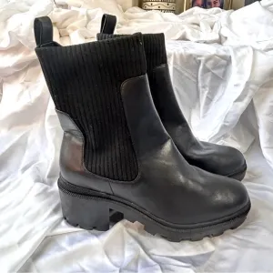 BP NWOB Black With Black Cloth Combat Moto Boots- Size 8