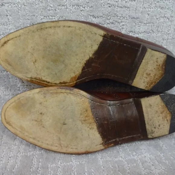 BRAGANO Cole Haan Mens Size 12M Brown Leather Tassel Loafers Italian Dress Shoes