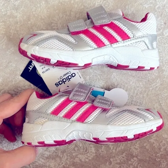 Brand New Adidas 3-Stripe White Pink Silver Sneakers Slip On Running Cleaser CF