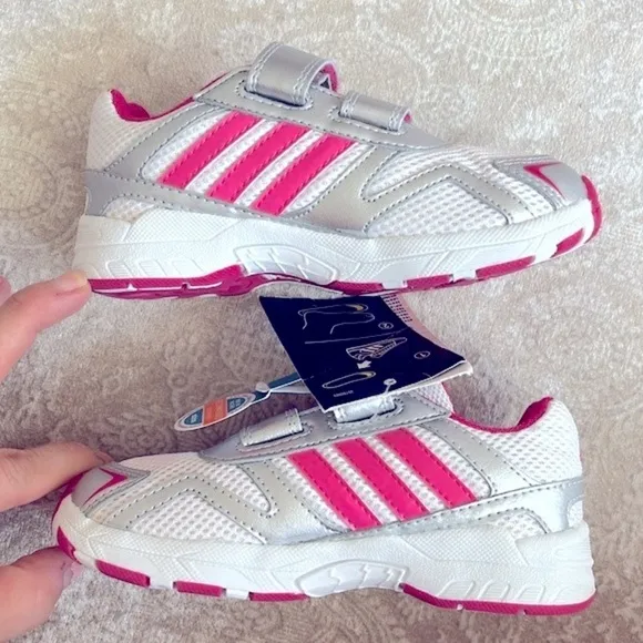 Brand New Adidas 3-Stripe White Pink Silver Sneakers Slip On Running Cleaser CF