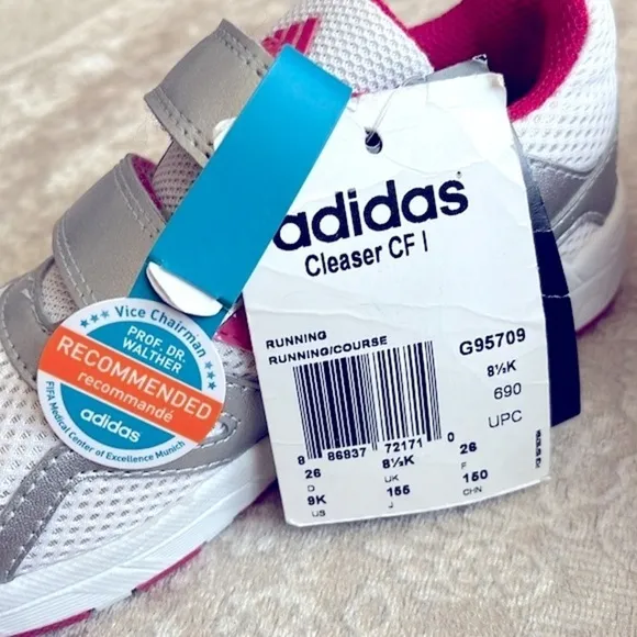 Brand New Adidas 3-Stripe White Pink Silver Sneakers Slip On Running Cleaser CF