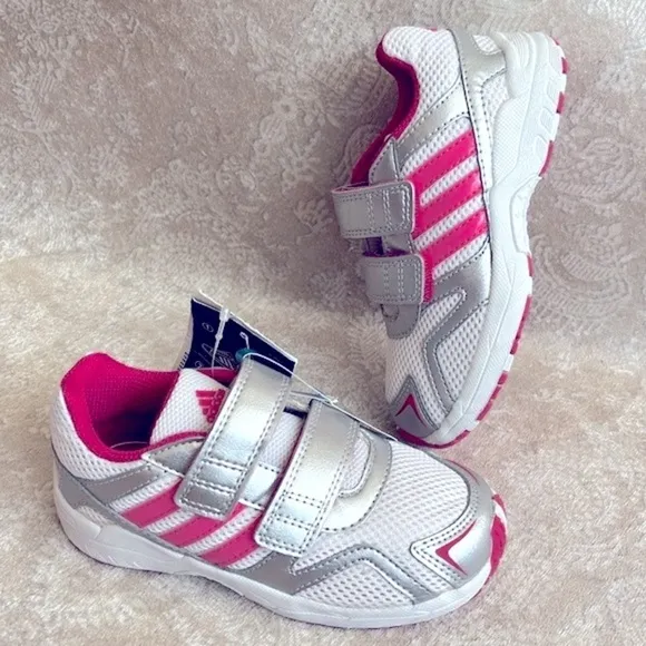 Brand New Adidas 3-Stripe White Pink Silver Sneakers Slip On Running Cleaser CF