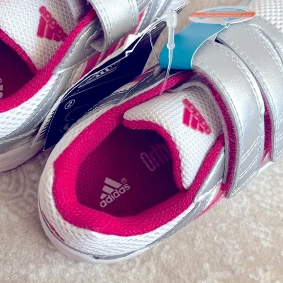 Brand New Adidas 3-Stripe White Pink Silver Sneakers Slip On Running Cleaser CF