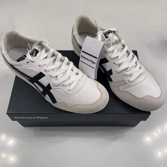 Brand New in Box - Onitsuka Tiger Serrano White and Black Sneakers - Size 11.5