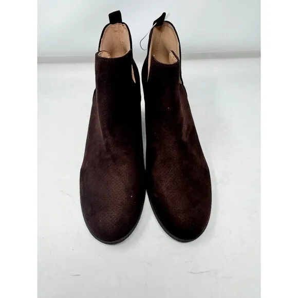 Brand New, no box Madewell Size 11 Brown Suede Leather Slip on Booties Boots