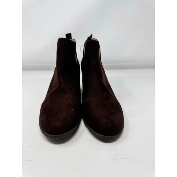 Brand New, no box Madewell Size 11 Brown Suede Leather Slip on Booties Boots