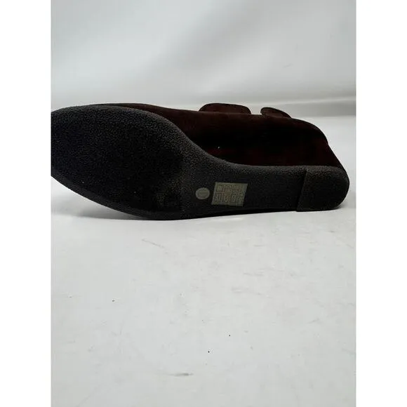 Brand New, no box Madewell Size 11 Brown Suede Leather Slip on Booties Boots