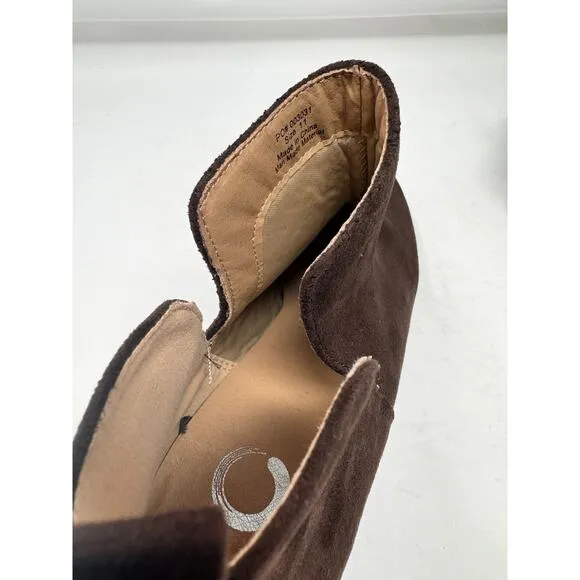 Brand New, no box Madewell Size 11 Brown Suede Leather Slip on Booties Boots