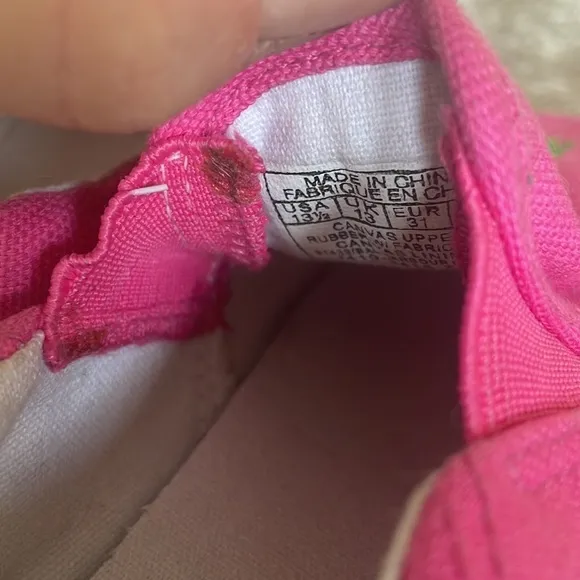 Brand New Polo Ralph Lauren Girls Pink Multicolor Pony Canvas Slip On Sneakers