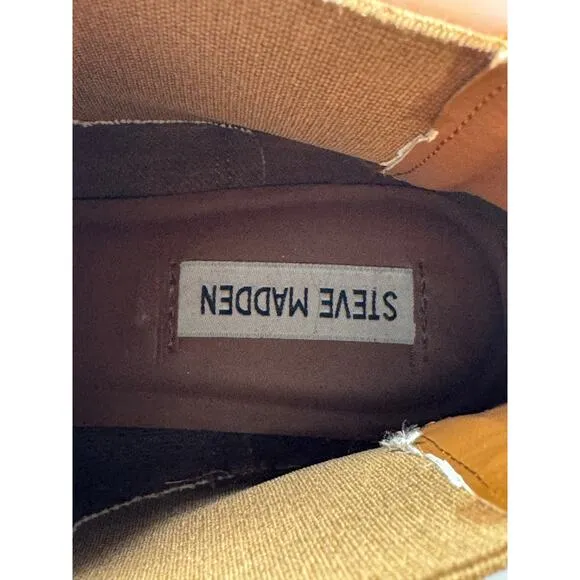 Brand New Steve Madden Women's 8.5 Leopold Leather Slip On Boots Booties