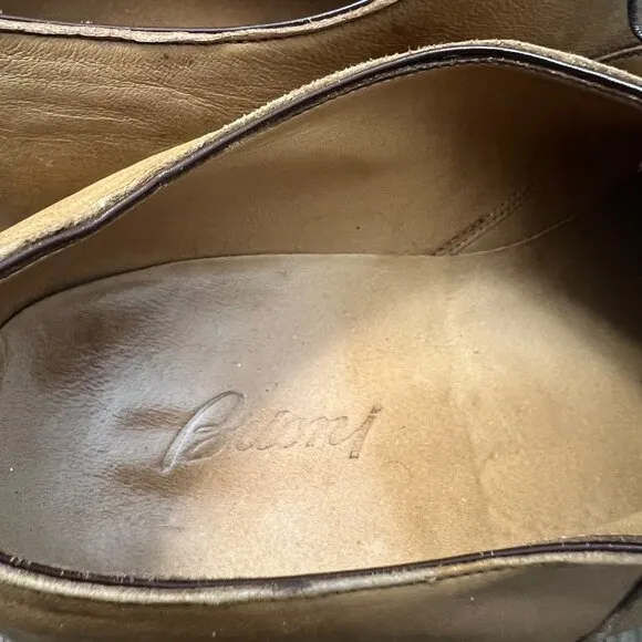 Brioni Tan Cap Toe Supple Leather Business Dress Shoes Mens Size 7