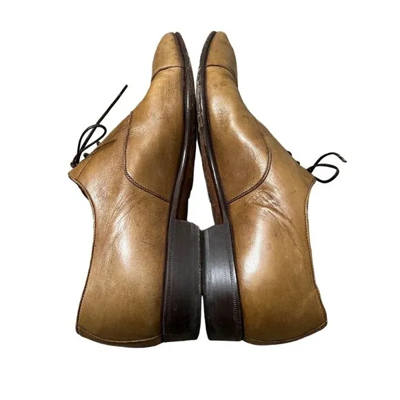 Brioni Tan Cap Toe Supple Leather Business Dress Shoes Mens Size 7