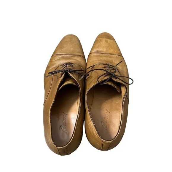 Brioni Tan Cap Toe Supple Leather Business Dress Shoes Mens Size 7