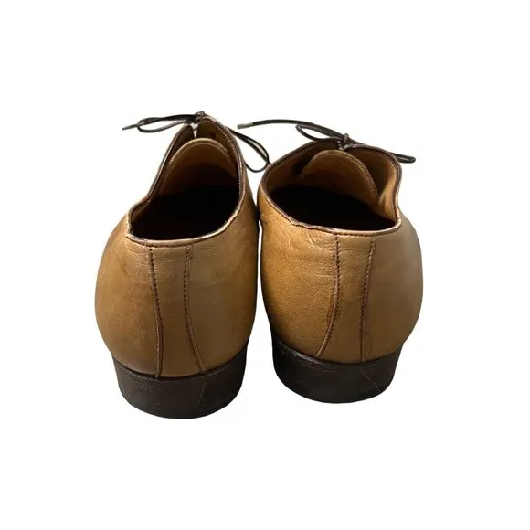 Brioni Tan Cap Toe Supple Leather Business Dress Shoes Mens Size 7