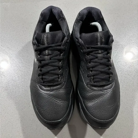 Brooks Addiction Walker 2 Black Leather Comfort Sneakers Size 12 Wide 2E Shoes