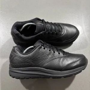 Brooks Addiction Walker 2 Black Leather Comfort Sneakers Size 12 Wide 2E Shoes