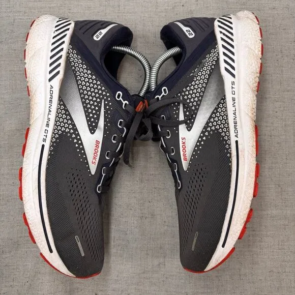 Brooks Adreneline GTS 22 Shoes Navy Blue White Red Mesh Sneaker Running 9.5
