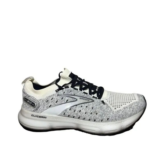Brooks Gray and White Running Shoes glycerin 20 stealthfit size 9
