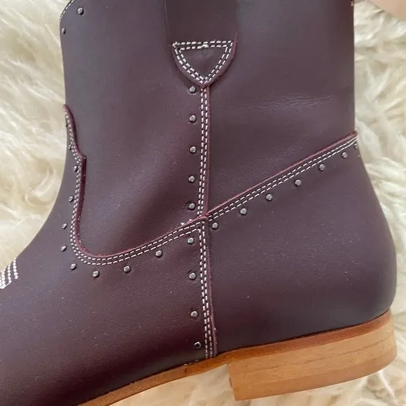 Brown Burgundy Cowboy boots by Bonpoint