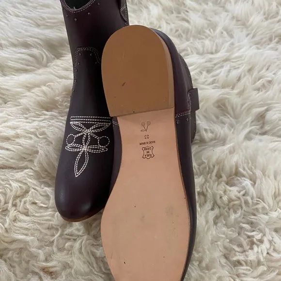 Brown Burgundy Cowboy boots by Bonpoint