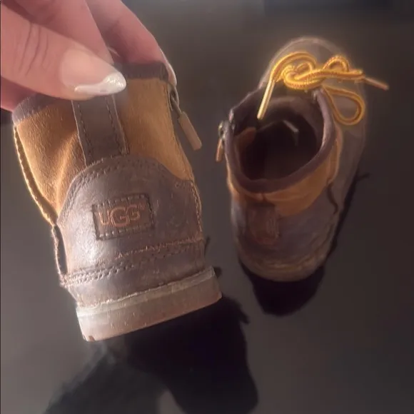 Brown Leather Kid’s Boots waterproof