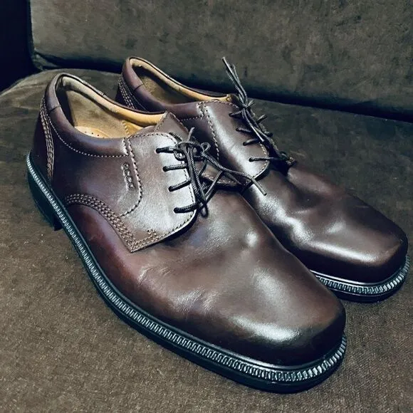 BROWN 45 ECCO Lace Up Leather dress shoes with comfort soles SIZE 11/11.5 US