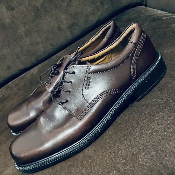 BROWN 45 ECCO Lace Up Leather dress shoes with comfort soles SIZE 11/11.5 US