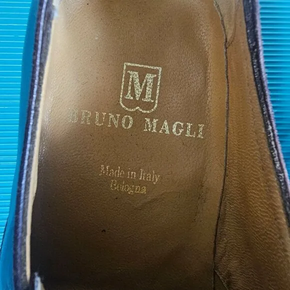 Bruno Magli Mens Branson Brown Leather Oxford Dress Shoes Sz 7M Quiet Luxury