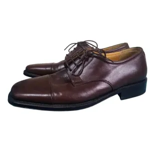 Bruno Magli Mens Branson Brown Leather Oxford Dress Shoes Sz 7M Quiet Luxury