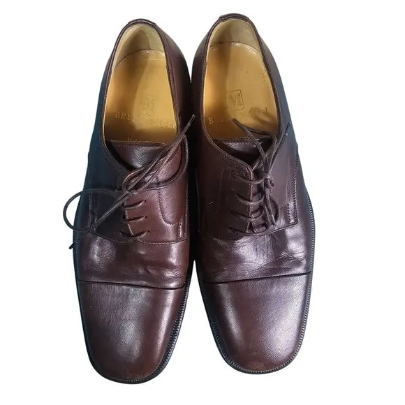 Bruno Magli Mens Branson Brown Leather Oxford Dress Shoes Sz 7M Quiet Luxury