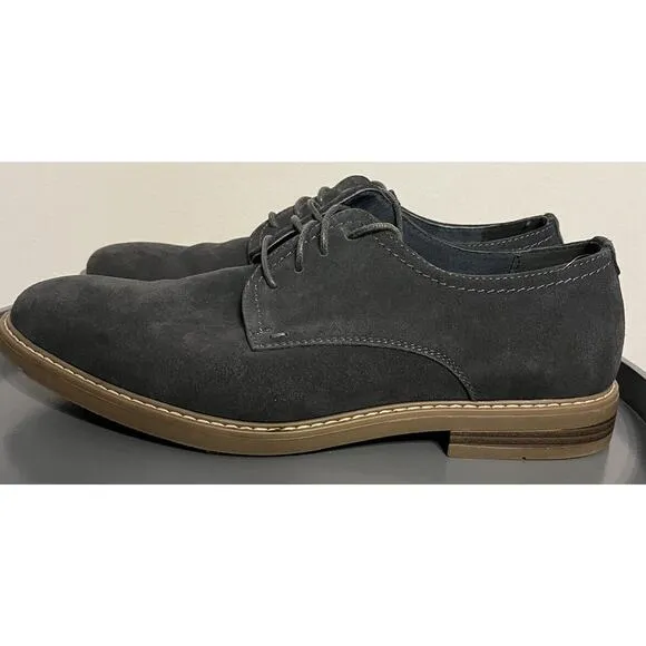 Bruno Marc NY Dark Grey Suede Lace up Oxford Dress Shoes Mens Size 12