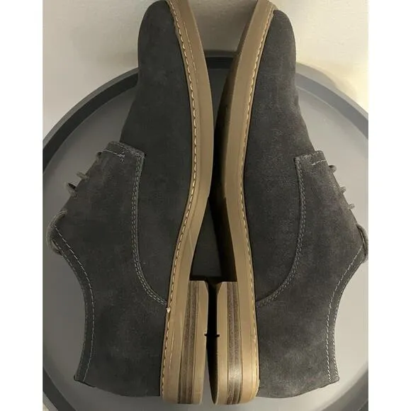 Bruno Marc NY Dark Grey Suede Lace up Oxford Dress Shoes Mens Size 12