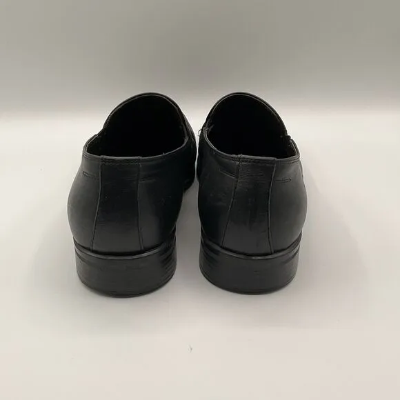 BRUNOMAGLI Pivetto‎ Leather Dress Loafer Shoes Bruno Black Mens Size 7M Slip On