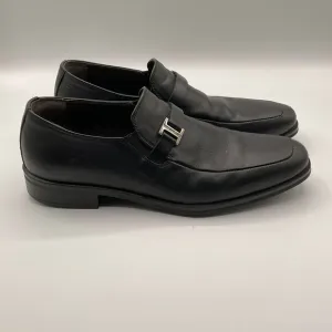 BRUNOMAGLI Pivetto‎ Leather Dress Loafer Shoes Bruno Black Mens Size 7M Slip On