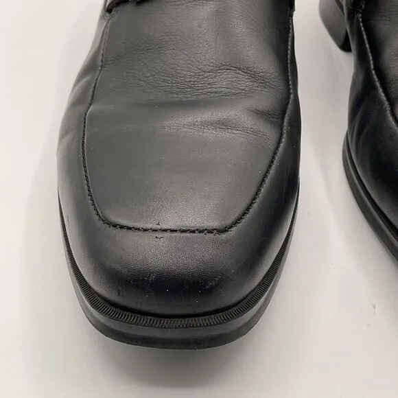BRUNOMAGLI Pivetto‎ Leather Dress Loafer Shoes Bruno Black Mens Size 7M Slip On