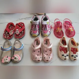 Bundle Og Girl's Summer Shoes Including Mini Melissa &amp; Saucony, Size 8