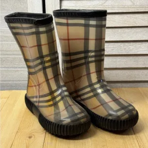 Burberry Kids Plaid Rain Boots. Size 11/12. Good Used Condition