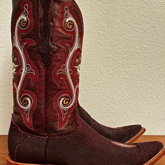 Burgundy Genuine Stingray Cowboy Boots El General