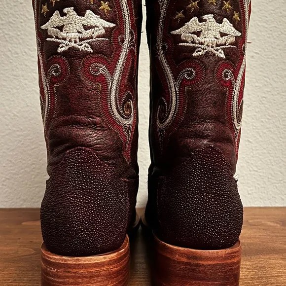 Burgundy Genuine Stingray Cowboy Boots El General