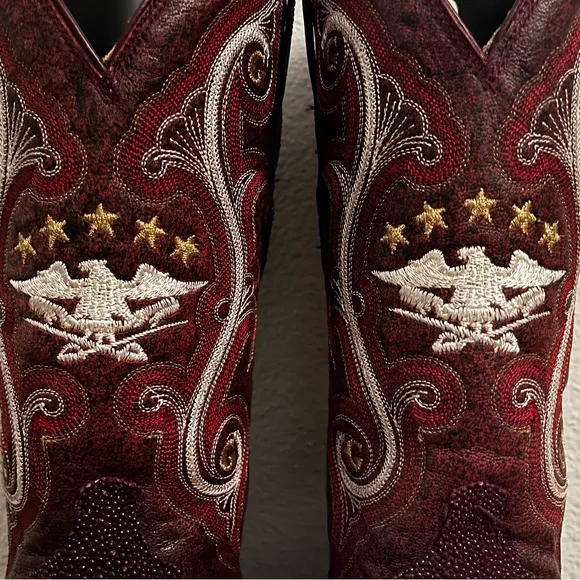 Burgundy Genuine Stingray Cowboy Boots El General
