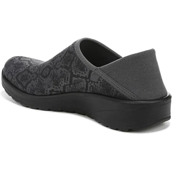 Bzees GETAWAY Washable Lightweight Sustainable Slip Ons Grey Snake Print 7W