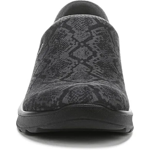 Bzees GETAWAY Washable Lightweight Sustainable Slip Ons Grey Snake Print 7W