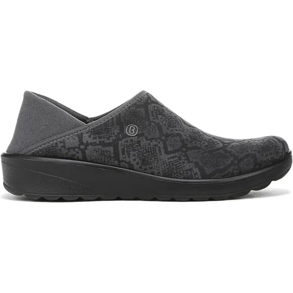 Bzees GETAWAY Washable Lightweight Sustainable Slip Ons Grey Snake Print 7W