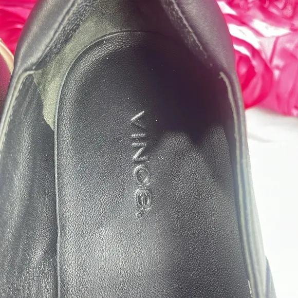(C) VINCE Comfort LEATHER CORBIN‎ Slip-On Sneakers, Black, Size 6.5
